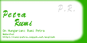 petra rumi business card